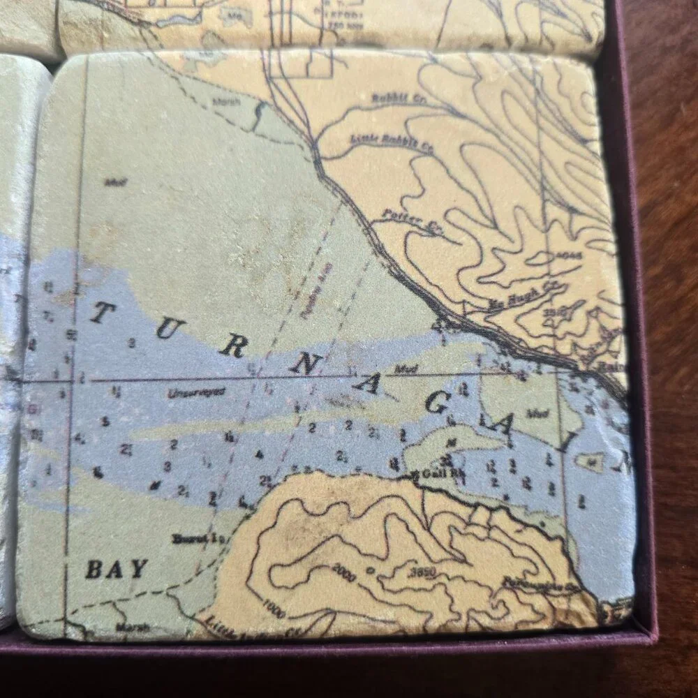 Screen Craft Tile Works Botticino Tumbled Marble Coaster of Alaska Anchorage.